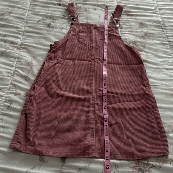 Pink corduroy overall bib pinafore suspender dress, size S Barbiecore boho - Picture 16 of 16